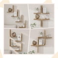 thumbnail image 4 of Estantes de pared para dormitorio, sala de estar, estantes flotantes de madera para pared de habitación, estante montado en la pared para almacenamiento de libros, organizador de exhibición en forma, 4 of 8