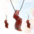 thumbnail image 4 of Conjunto de aretes y collar con espiral creativos rojos, colgante de cristal, joyería, aretes, adornos de regalo, 4 of 5