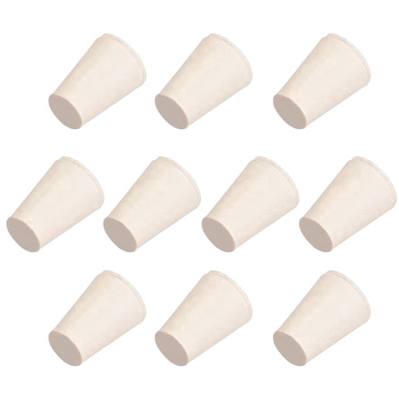 （8x13x18mm）White Tapered Shaped Solid Rubber Stopper for Lab Tube Stopper 10Pcs