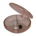 thumbnail image 2 of Unique Bargains 1 Pc 4 Grids Circular Single-Layer Pill Case Durable for Travel Brown, 2 of 6