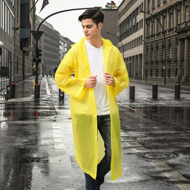 Umbrella Manteau de Pluie Réutilisable à Boutons Mode Unisexe avec Capuche pour Adultes et Adolescents
