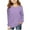 Purple, variant on breaise Floral Knit Tween Girls Puff Sleeve Shirts Stylish Fall Tops Casual Solid Color Crewneck Soft Tunic Tops Blouse 2-14Years