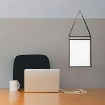 CATIEBYE 10Pcs Reusable Job Ticket Holders with Hanging Strap Clear Plastic Sleeves for Office