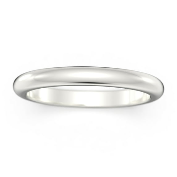 Comfort fit 2.5mm band width 10k White Gold wedding ring