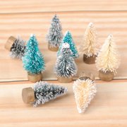 12pcs Mini Christmas Tree Decorations Set, Small Cedar Desktop Ornaments for Holiday Tabletop and Home Festive Decor