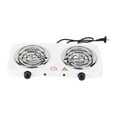 thumbnail image 4 of Double Burner Cooktop Compact for Home, Travel, Outdoor Activities Power Indicator Lights 2000W Adjustable Temperature Knob Electric Cooktop, 4 of 8