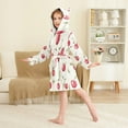 thumbnail image 4 of FORMRS Niños Bathrobe Unisex Hooded Robe Soft Plush Pajamas Sleepwear, Size 2-3T, Red Cherry, 4 of 7