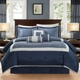 thumbnail image 2 of Cotton Bedding Set, 7 Piece Comforter Set Navy King, Navy Bed In A Bag,Polyester Comforter Set, Household Supplies & Décor Bedding Bedding Sets 7 Piece Comforter Set Navy King, 2 of 6