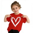 thumbnail image 2 of SGMVNU 2 Pack Girl's T Shirts Fashion Summer Short Sleeve Heart Print Graphic Tees Casual Loose Fit Basic Top, Size 11-12 Years, Red & Yellow, 2 of 6