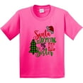 thumbnail image 3 of Inktastic Santa is Promoting Me to Big Sister Green Plaid Tree Youth T-Shirt, 3 of 5