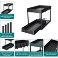 thumbnail image 6 of Carestrong Multi-Purpose Pull-Out Storage Organizers, Under Sink/Cabinet Organizers and Storage for Bathroom & Kitchen, Black, 12.8 Inches, 2 Packs, 6 of 8