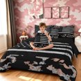 thumbnail image 3 of Manfei Patriotic US Flag King Bedding, Mid Century US Flag King Bed in a Bag, Gray Coral, Black Reversible, 7-Piece, 3 of 6