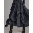 thumbnail image 2 of Vestido holgado vintage con escote cruzado y dobladillo con volantes para mujer, vestido de manga larga, vestido de invierno, vestidos de fiesta informales, 2 of 3