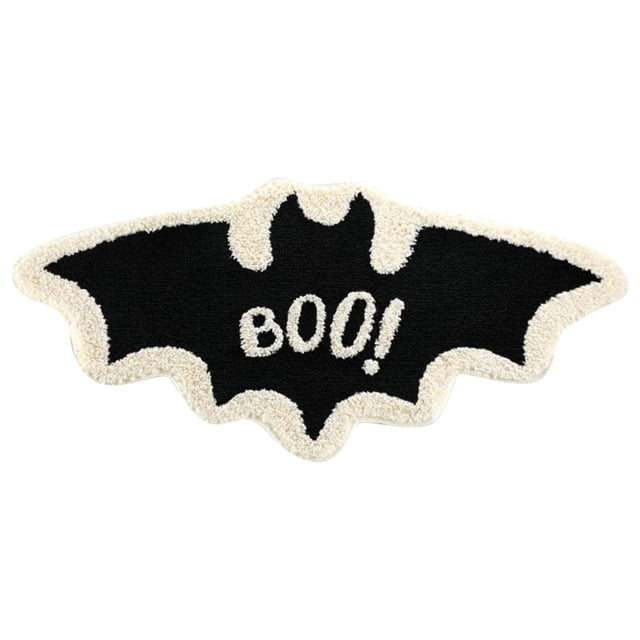 Cute Bat Shape Bath Mat - Polyester, Non-Slip, For Bathroom, Kitchen, Living Room, Halloween Decor