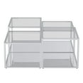 thumbnail image 3 of Contemporary Metal and Glass Multi-Tier Coffee Table Set of 4 - Silver, 3 of 7