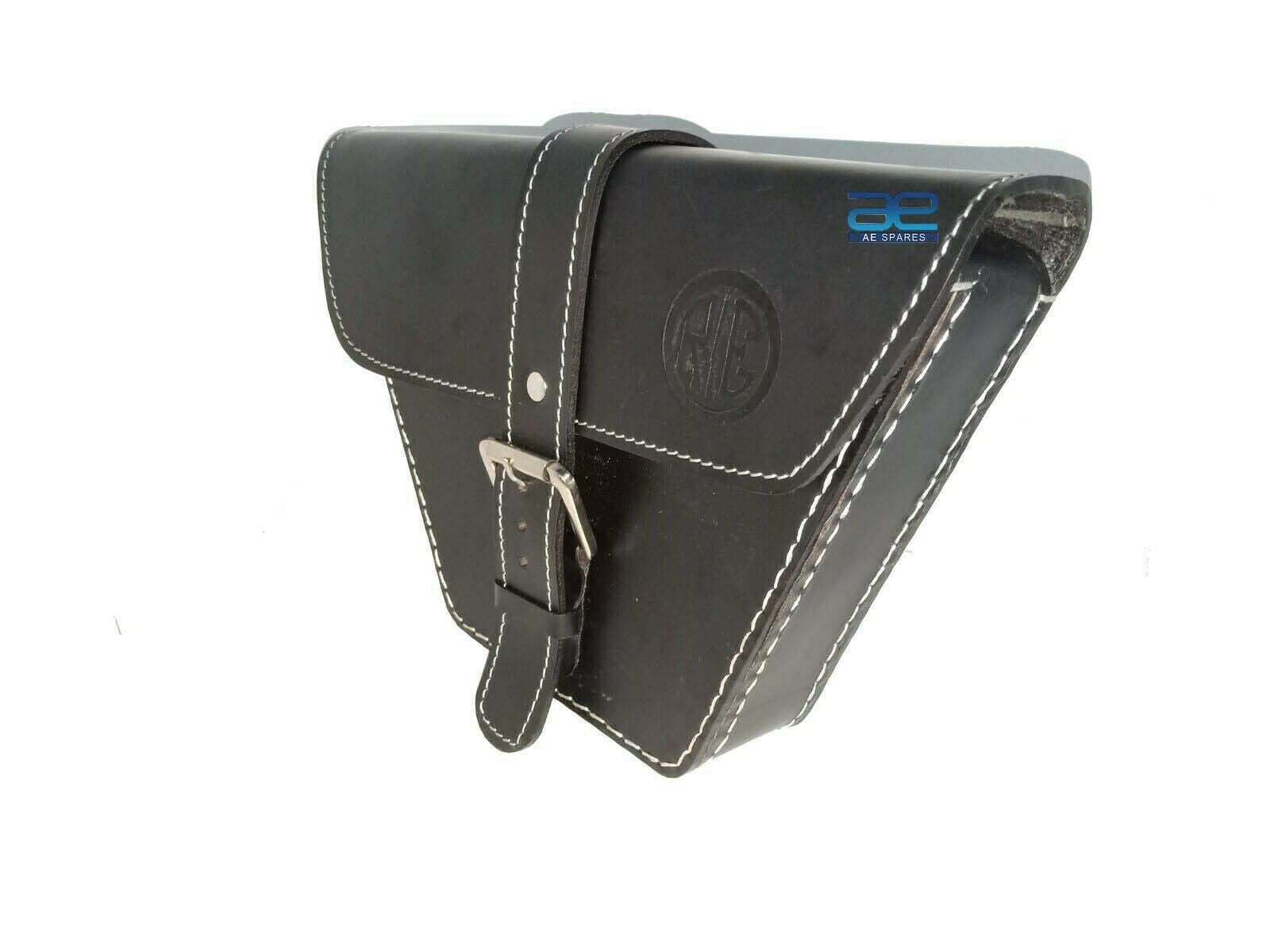 Buy Genuine Leather Side Panel Bag Black Fits Royal Enfield Interceptor