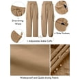 thumbnail image 5 of Chiclily Women Wide Leg Pants Lightweight Quick Dry Cargo Sweatpants with 4 Pockets, Khaki L, 5 of 7