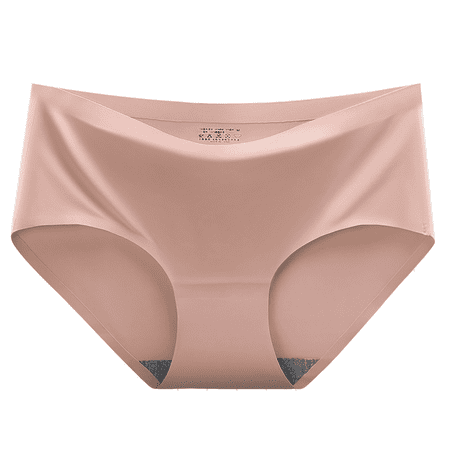 Fulorrnie Underwear for Women Seamless Briefs Breathable Comfort Panties Sport Hipster Waist Elastic Panty Khaki L