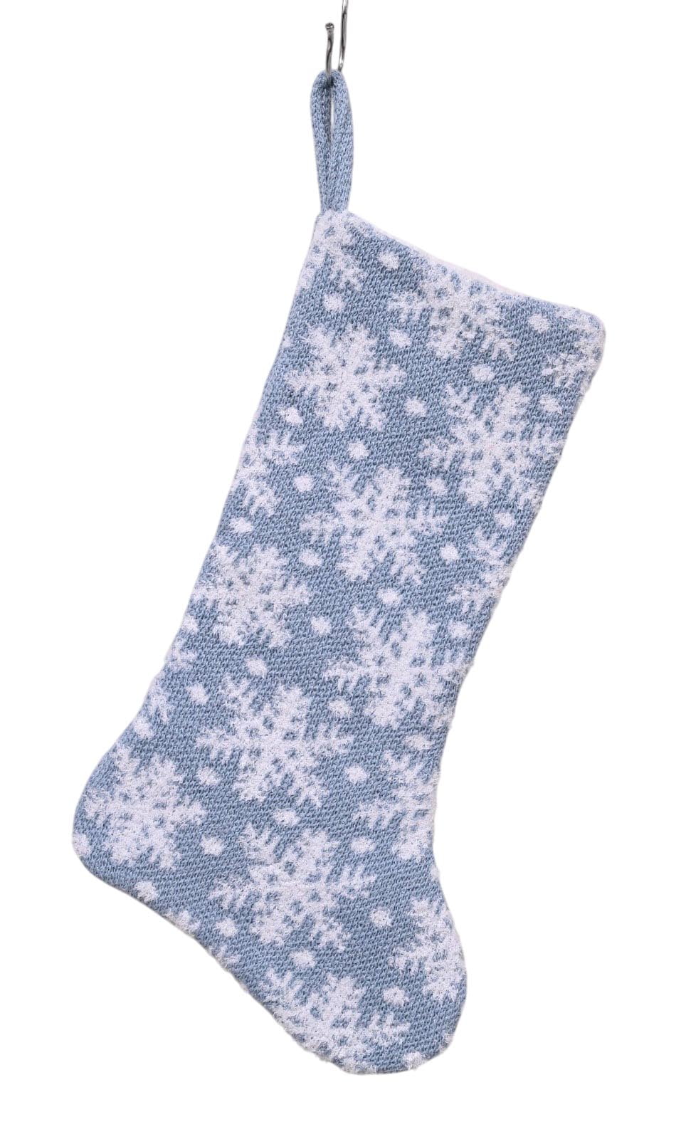 Knit Snowflake Christmas Stocking, Blue and White, 21", by Holiday Time
