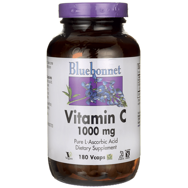 Bluebonnet Nutrition Vitamin C 1000 mg Capsules, 180 Ct