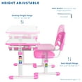 thumbnail image 6 of VIVO Height Adjustable Childrens Desk & Chair Kids Interactive Work Station Pink, 6 of 9