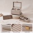 thumbnail image 7 of BIQI MUSSE Huge Modern Jewelry Box with Glass Window, 4-Layer Jewelry Organizer with 3 Drawers, Top Drawer for Necklaces, Soft Velvet Jewelry Storage Case Holder for Women Girls Earring Ring Watch, 7 of 7