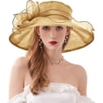 thumbnail image 4 of Women Girl Tea Party Fascinator Hat Church Funeral Cocktail British Organza Veil Dress Hat Cap, 4 of 6