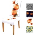 thumbnail image 7 of muroi Pumpkin Chair Covers for Dining Room Kitchen Set of 4 – Autumn Thanksgiving Washable Stretch Slipcovers for Dining Chairs, 7 of 7