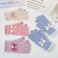thumbnail image 4 of Guantes cálidos dulces para mujer, de invierno, gruesos, resistentes al frío, con dedos completos, delgados, para montar a caballo, conducir, pantalla táctil, sin bolitas, 4 of 6