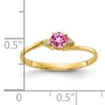 thumbnail image 2 of Primal Gold 14 Karat Yellow Gold 4mm Pink Sapphire and Diamond Ring, 2 of 4