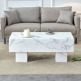 thumbnail image 3 of Miekor Furniture Modern Simple White Marble Texture Mdf Coffee Table - 43.3"X21.6"X17.2" Practical Model.Making It An Ideal Addition To Any Living Room Or Apartment 45321, 3 of 9