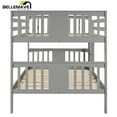 thumbnail image 5 of BELLEMAVE Full over Full Bunk Beds, Wood Bunk Bed with Ladder, Headboard and Footboard, Convertible Bunk Beds for Teens(Gray), 5 of 13