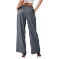 thumbnail image 2 of Sucegi Women's Striped Wide-Leg Pants Elastic Waist with Drawstring | Loose Fit for Concealing Imperfections | Perfect for Daily Commute, 2 of 5