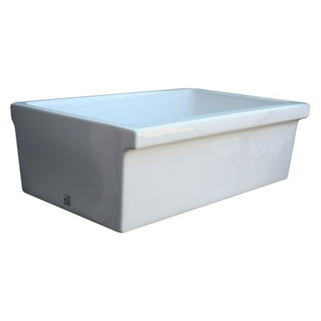 Whitehaus Farmhaus Fireclay Quatro Alcove - WhiteHaus Quatro Alcove WHQ530 30 in. Single Basin Farmhouse Sink