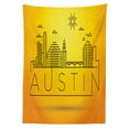 thumbnail image 3 of Ambesonne Austin Tablecloth Rectangular Table Cover, Minimal Texas Linear Skyline, 60"x90", Yellow and Orange, 3 of 4