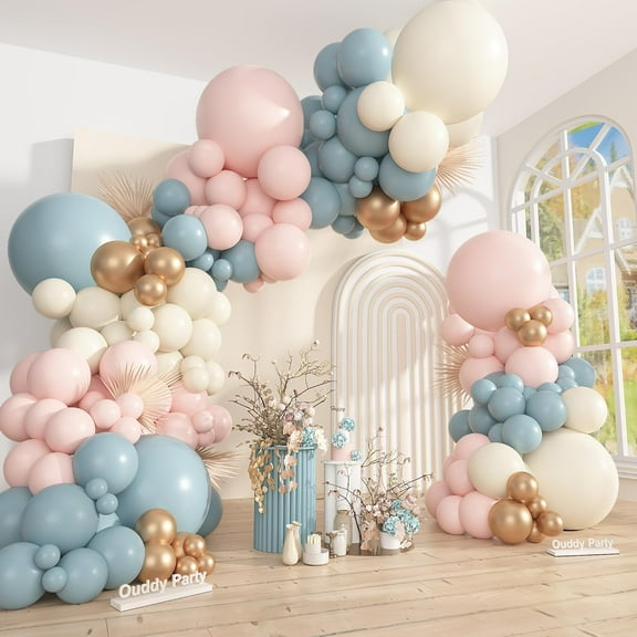 Pink Balloon Garland Arch Kit, Pink and White Balloons Different Size for Birthday Wedding Bridal Baby Shower Bachelorette Party Decorations