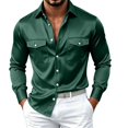thumbnail image 3 of StSilkitty Men's Satin Shirts Long Sleeve Collared Button down Dress Shirt with Pockets Lightweight Business Casual Tops, 3 of 5