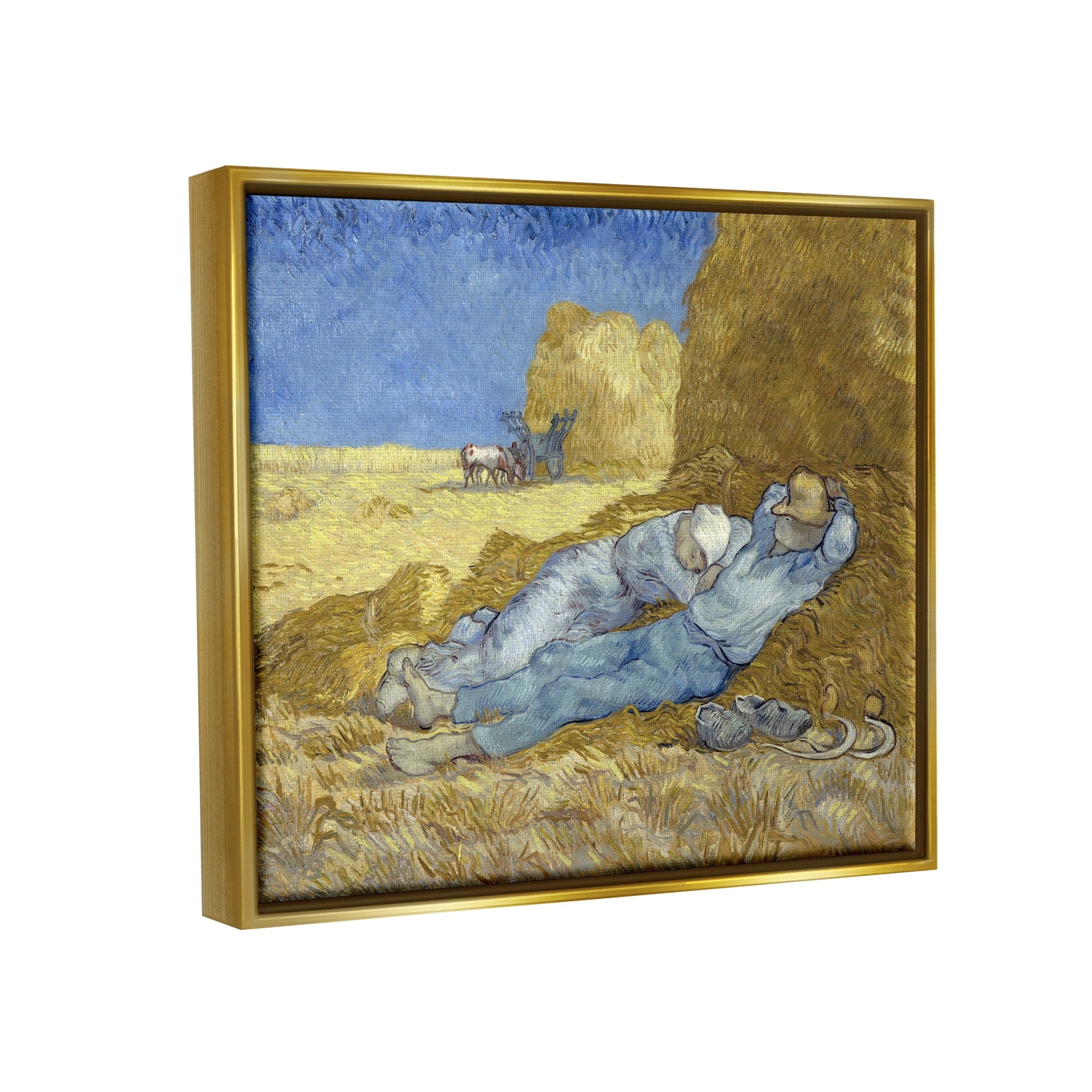 Stupell Industries The Siesta Vincent van Gogh Classic Painting Painting Metallic Gold Floating Framed Canvas Print Wall Art, Design by one1000paintings