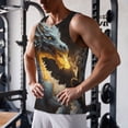 thumbnail image 5 of Picia Golden White Fire Dragon Printed Men’s Performance Tank, Men's Workout Tank Top Moisture-Wicking Tank Top Muscle tee, Breathable Workout Shirt-X-Large, 5 of 7