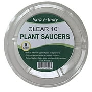 Bark and Lindy Clear Plastic Plant Saucers Drip Trays (Pack of 5)