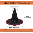 thumbnail image 2 of RUTAYY Women's Halloween Witch Hat Ruffled Mesh Edge Rhinestone Buckle Accent Wide Brim Party Hats Black, 2 of 3