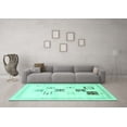 thumbnail image 3 of Ahgly Company Machine Washable Indoor Rectangle Solid Turquoise Blue Modern Area Rugs, 7' x 9', 3 of 4