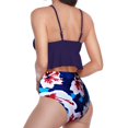thumbnail image 3 of Womens Two Piece Swimsuits Smocked Ruffled High Waisted Bikini Set Bathing Suit Floral Print, 3 of 8