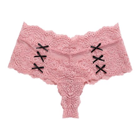 

Clearance! MIARHB Ladies Bowknot Sexy Pure Color Lace Pink L