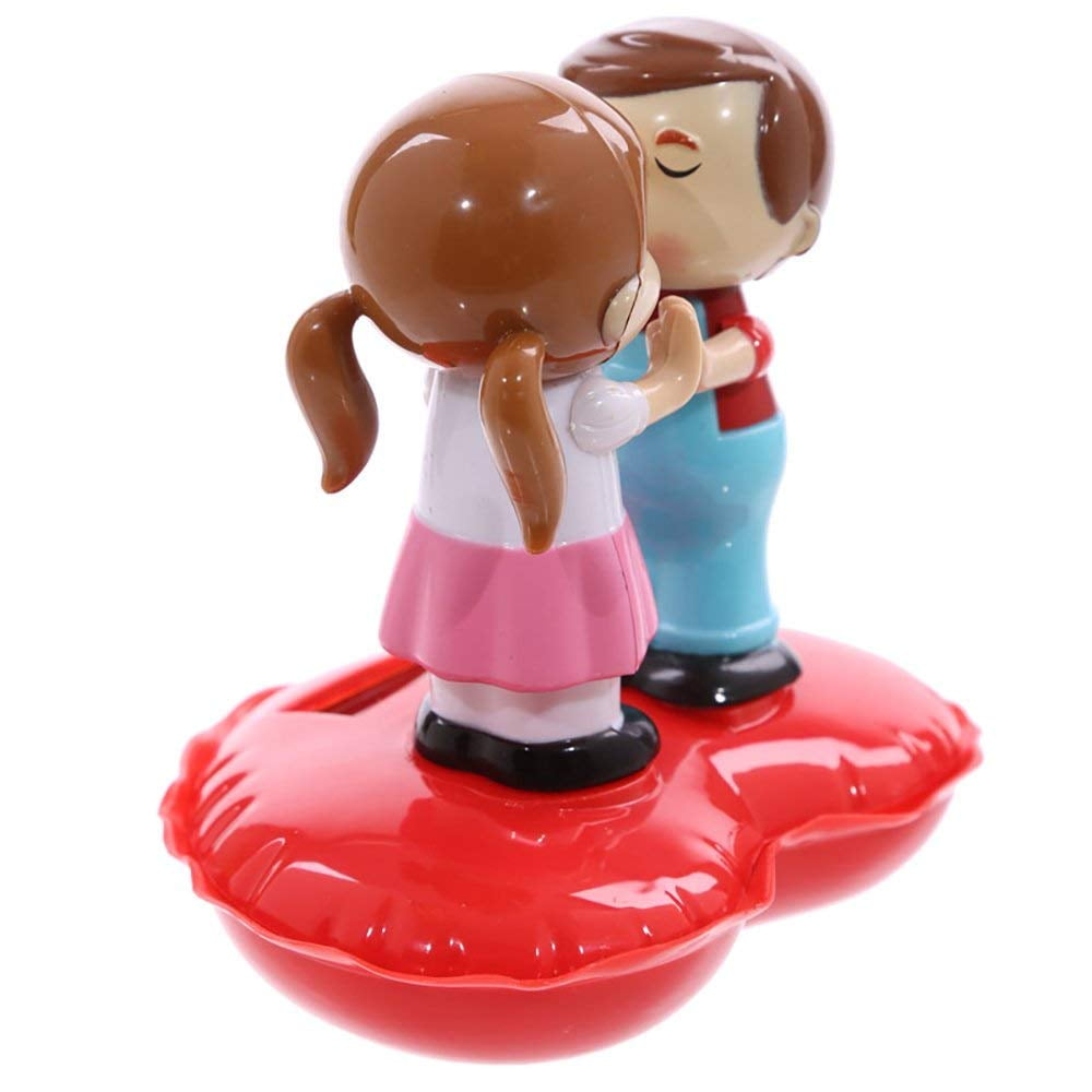 ERROR Valentine's Day Wedding Decor. Solar Powered Toy Boy Girl on Pink Cake KT00019