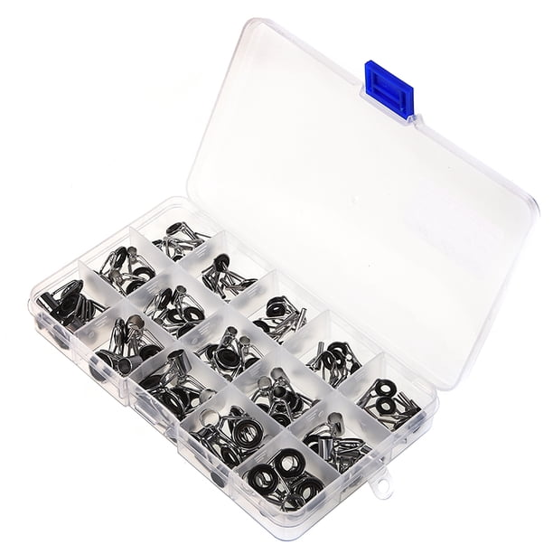 Guías Caña Pesca Lixada 75 Unids / Caja 15 Tamaños Guía de Caña de Pescar Telescópica Kit de Reparac Lixada Guías Caña Pesca
