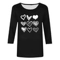 thumbnail image 4 of Avrnliq Womens Black Valentine's Day Top Heart Print Romantic Cute Date Night Outfit for Valentine Party Holiday Casual Wear,Size 4XL, 4 of 5