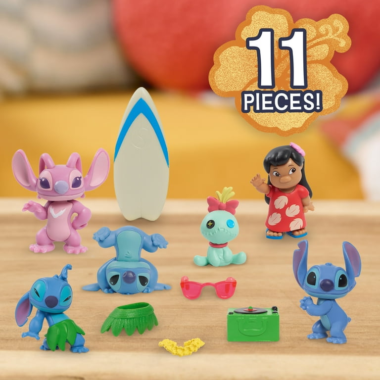 Disney Stitch Collectible Figures Set, 11 Pieces, Includes