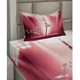 thumbnail image 2 of Ambesonne Funny Fitted & Top Sheet Set with Sham, Monkey on a Pole Whiskey, Magenta Pale Brown, 2 of 4