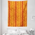 thumbnail image 1 of Orange Tapestry, Vertically Stripes Pattern with Stylized Flowers Swirled Leaves and Dots, Wall Hanging for Bedroom Living Room Dorm Decor, 60W X 80L Inches, Orange Red Yellow, by Ambesonne, 1 of 2